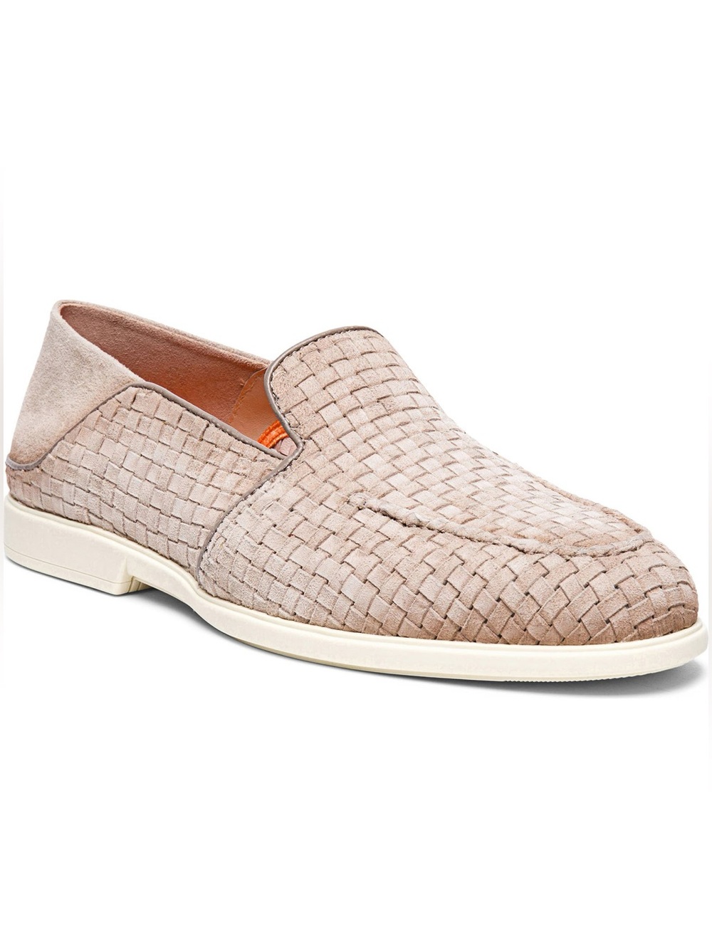 Santoni Woven Loafer Light Brown Beige Sz 12